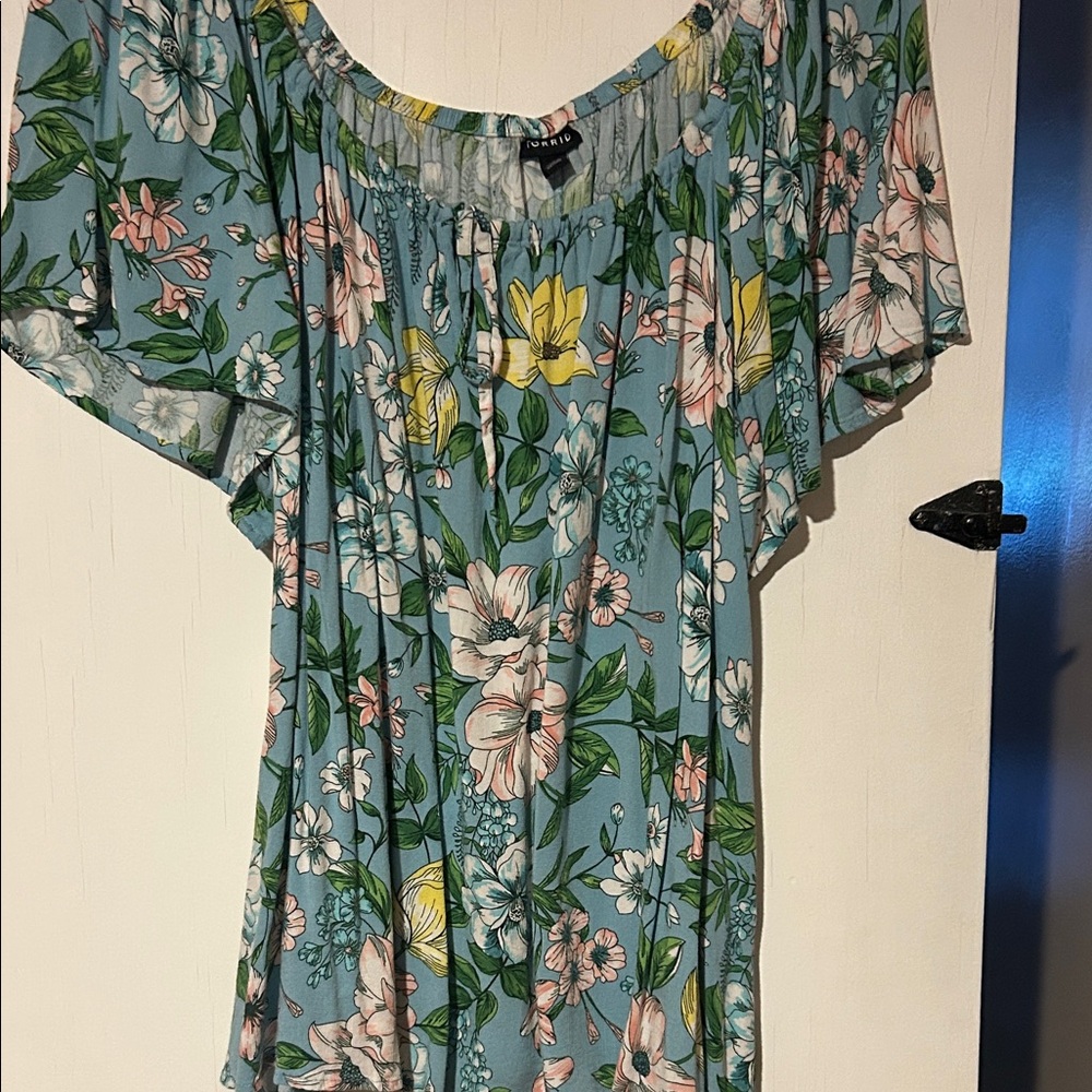 Torrid Green Floral Women's Blouse